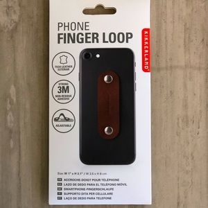 Leather phone finger loop